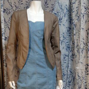 NWT Dynamite Faux Leather Tan Jacket Size S